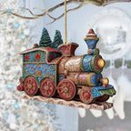 Christmas Train Wooden Ornaments by G. Debrekht - Christmas Decor - 8100198-2-0