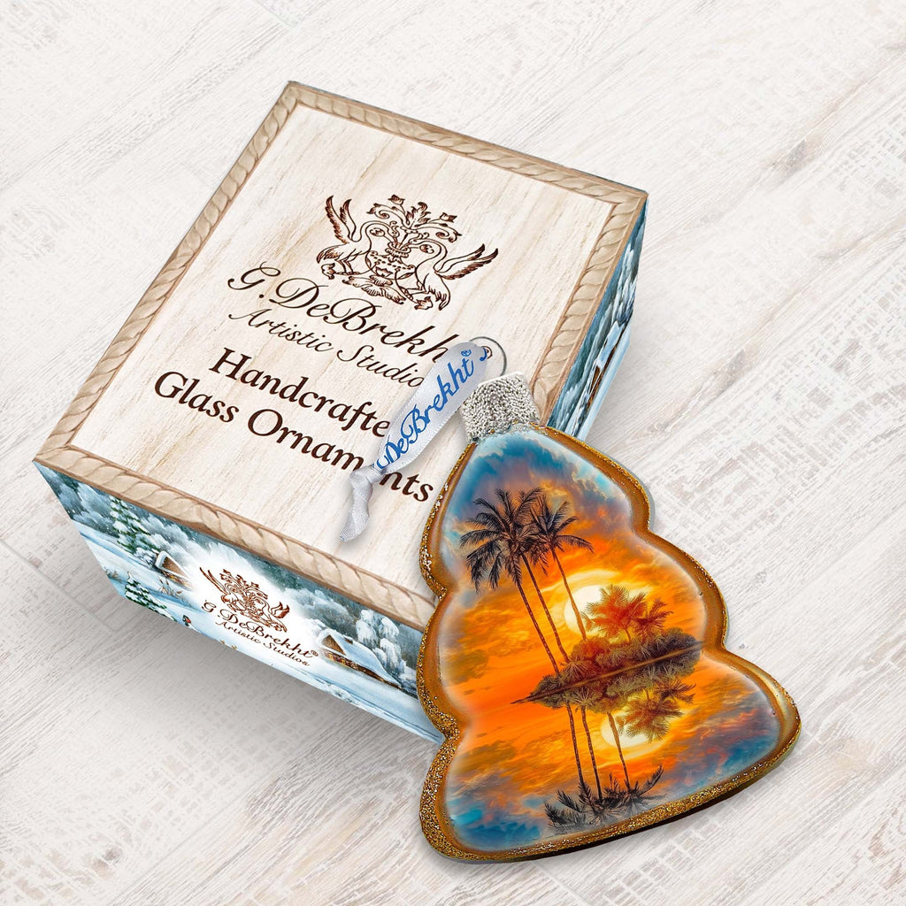 Nautical Christmas Ornaments - Sunset Keepsake Glass Ornaments by G. Debrekht - Christmas Decor - 777412-4