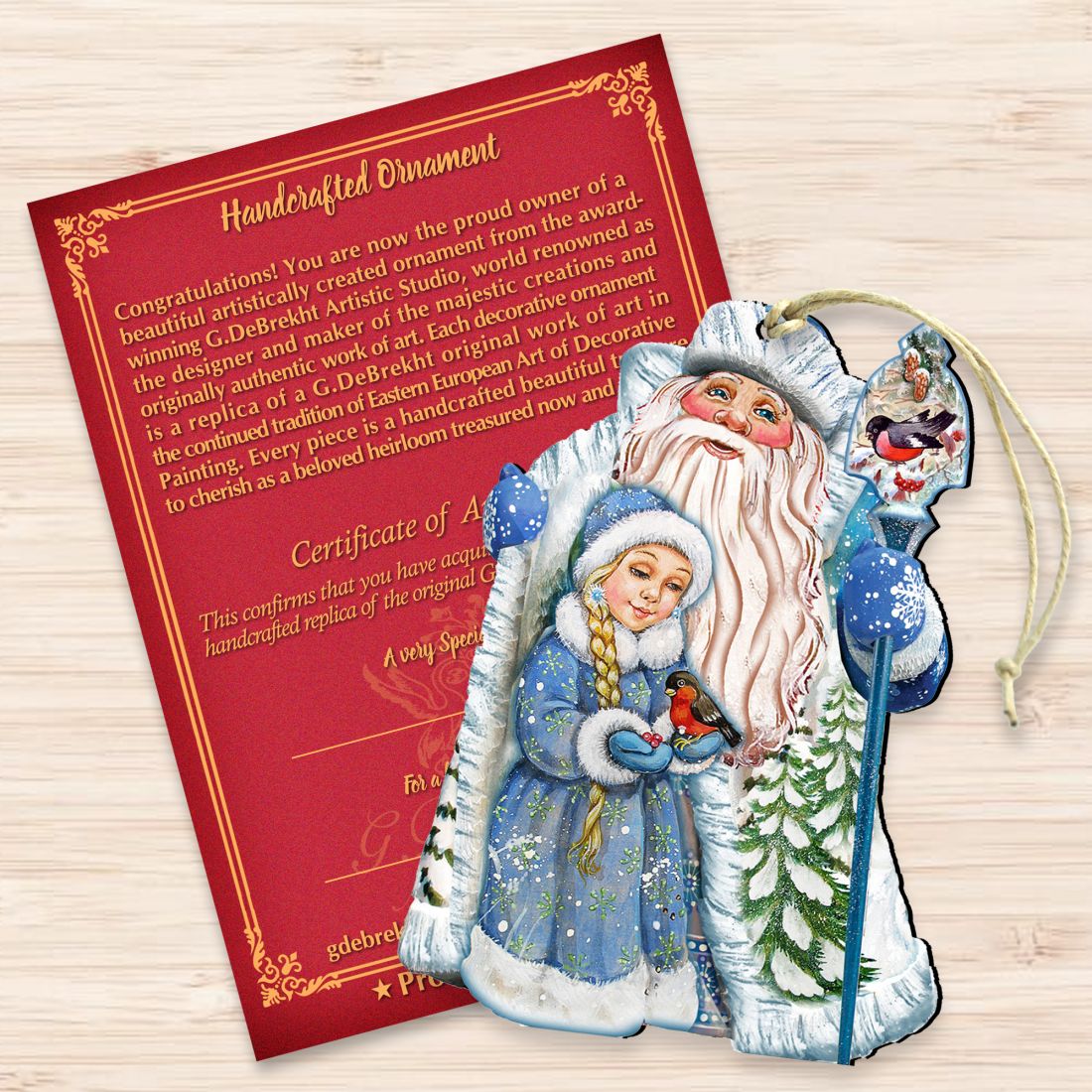 Classic Christmas Wooden Ornaments by G. DeBrekht - Christmas Santa Snowman Decor - 8111410-3