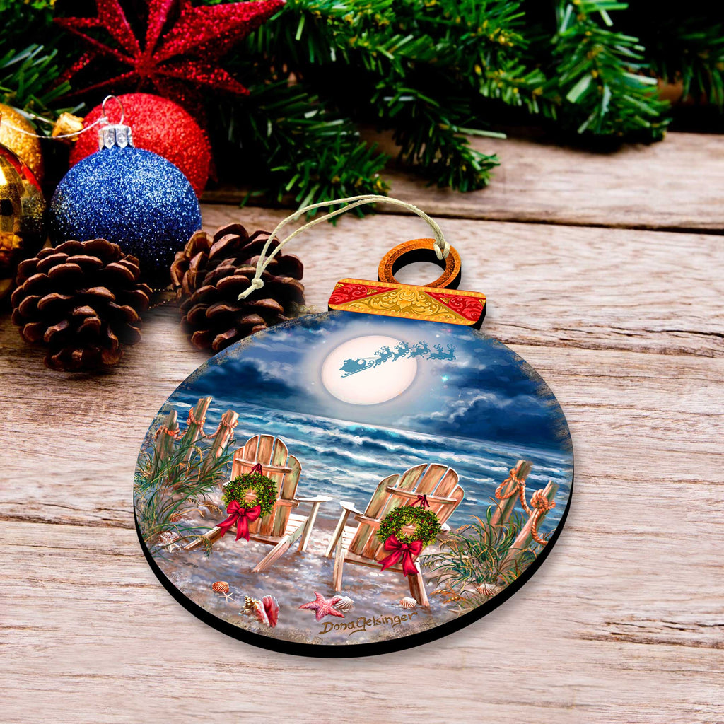 Moonlight Christmas Holiday Wooden Ornaments by D. Gelsinger - Christmas Decor - 8652817-DG-3