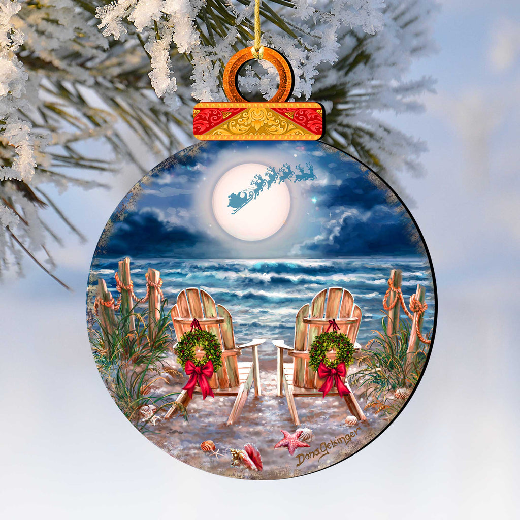 Moonlight Christmas Holiday Wooden Ornaments by D. Gelsinger - Christmas Decor - 8652817-DG-0