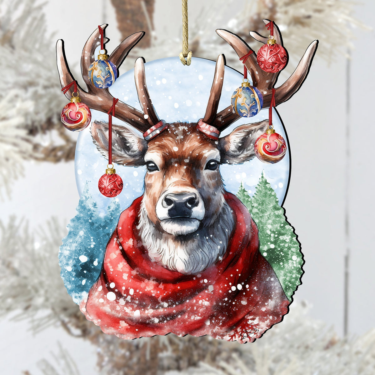 Christmas Mood Wooden Ornaments by G. Debrekht Christmas Decor - 8611034-1