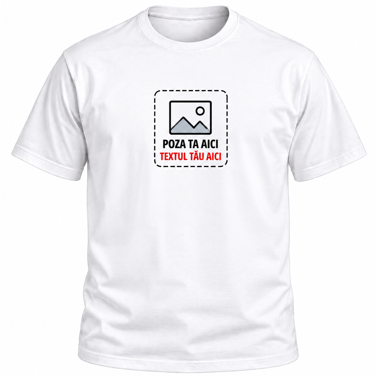 Tricou Alb sau Negru Personalizat cu Poza și Textul Tău