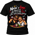 Tricou Negru „Nașu’ și Finu’ – Cu Paharul de Vin” | UnicatArt