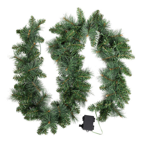 Jingle Jollys 1.8m Christmas Garland with LED lights Party Xmas Decorations-0