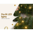 Jingle Jollys 1.8m Christmas Garland with LED lights Party Xmas Decorations-3