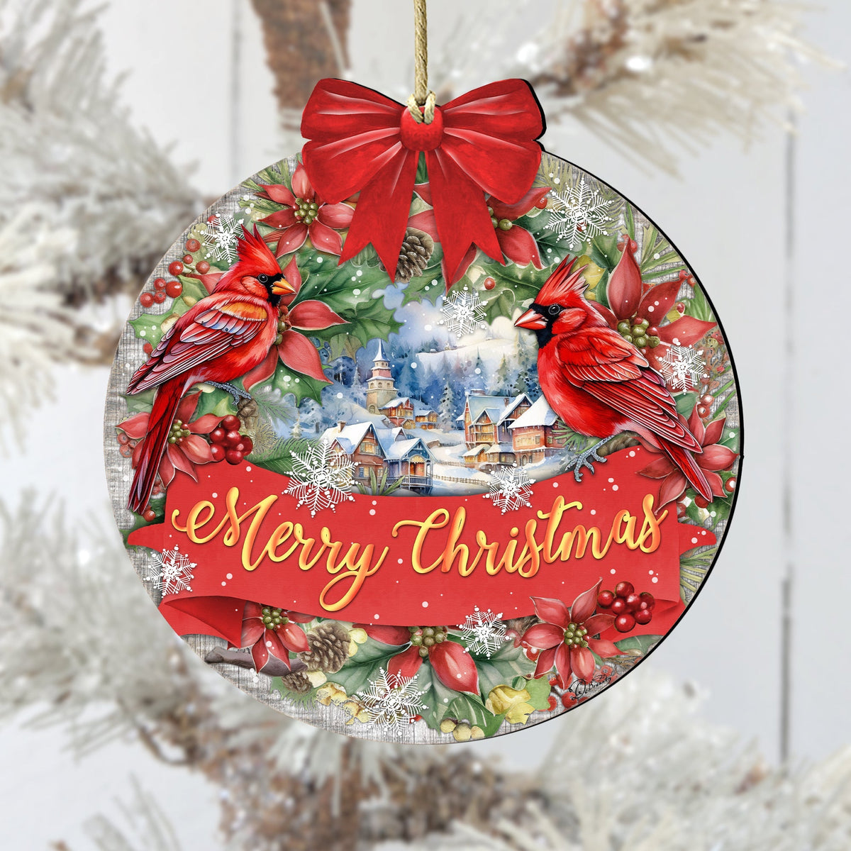 Merry Christmas Wooden Ornaments by G. Debrekht Christmas Decor - 933121-2