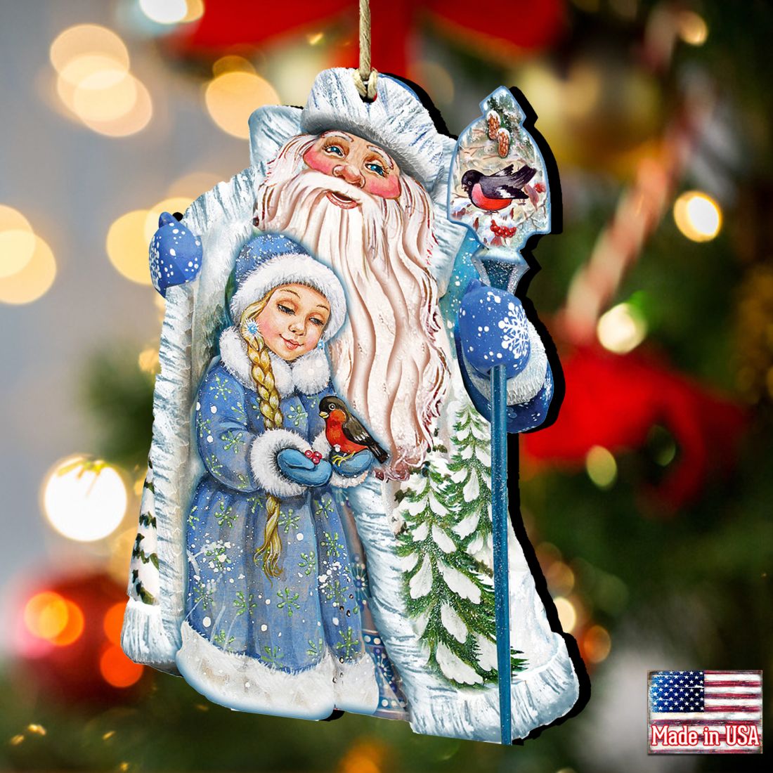 Classic Christmas Wooden Ornaments by G. DeBrekht - Christmas Santa Snowman Decor - 8111410-2