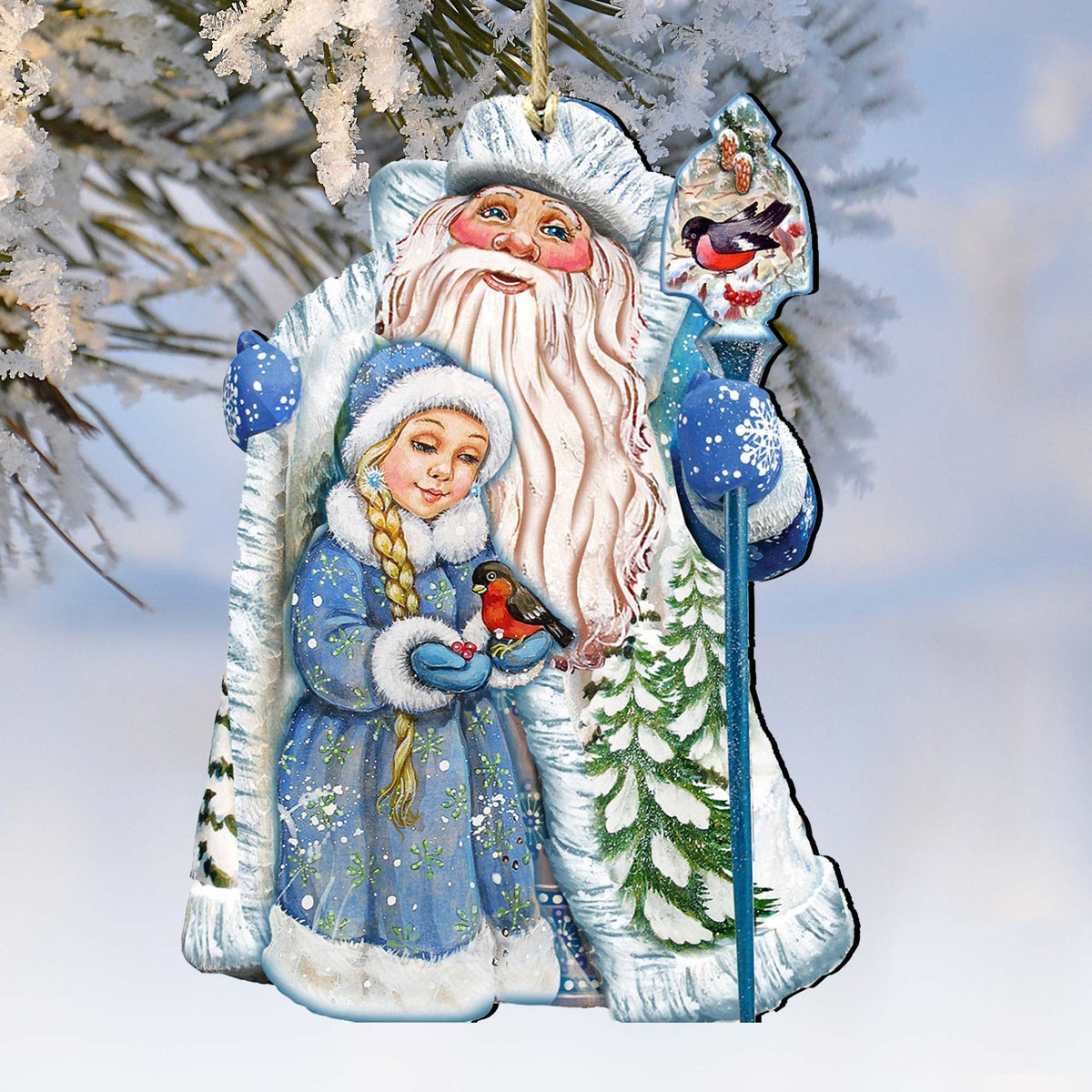 Classic Christmas Wooden Ornaments by G. DeBrekht - Christmas Santa Snowman Decor - 8111410-0