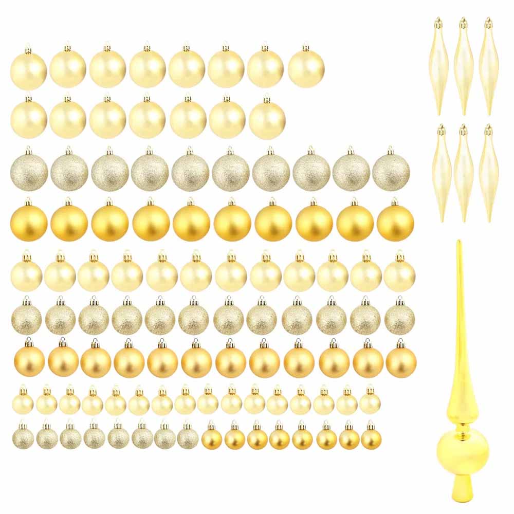 112-piece Christmas tree decoration, 4 colors-gold-2